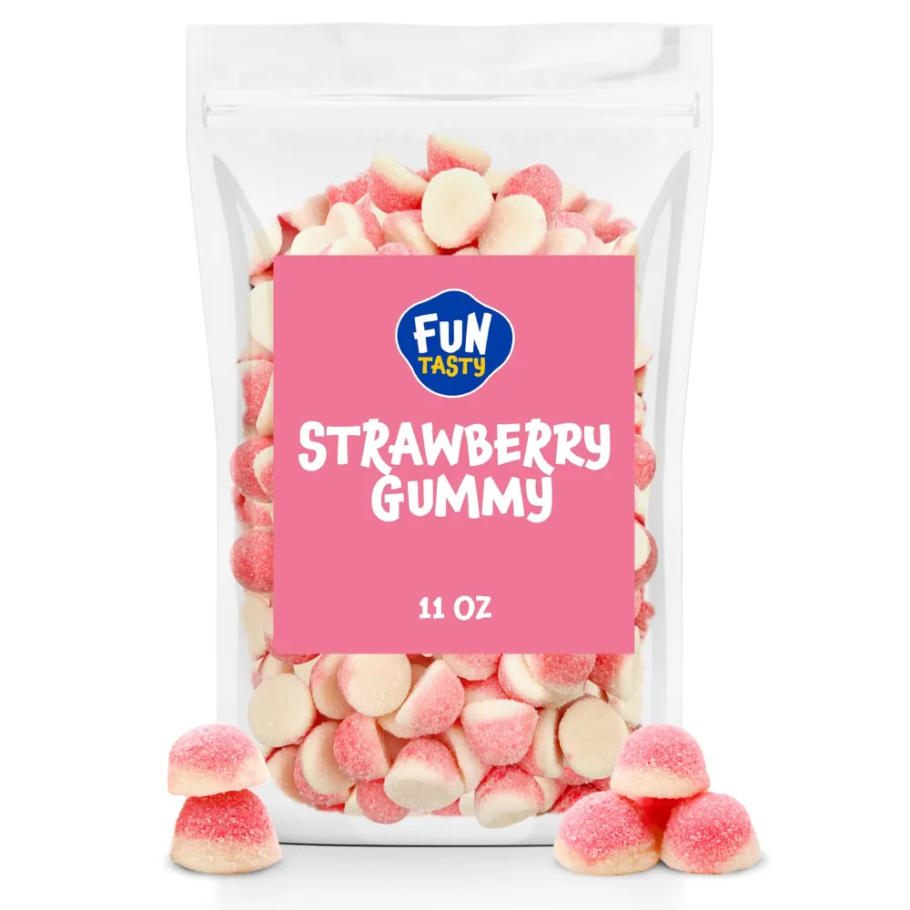 Strawberry Gummies - 11 Ounce Pack - Pink Puffs - It's a Girl Baby Shower Candy - Gender Reveal