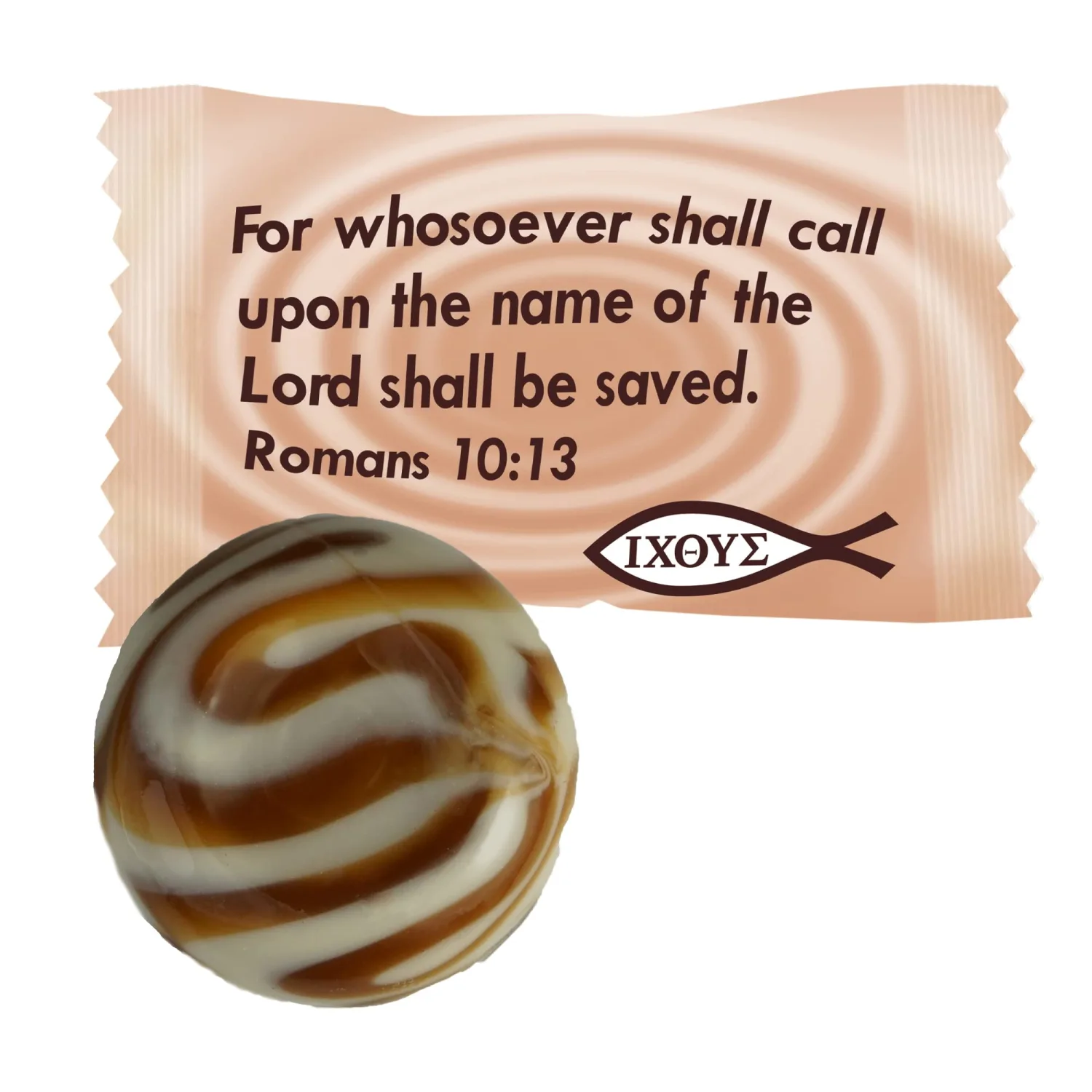 Scripture Candy, Chocolate & Cream Hard Candy 5.5oz Bag, 25 Pieces