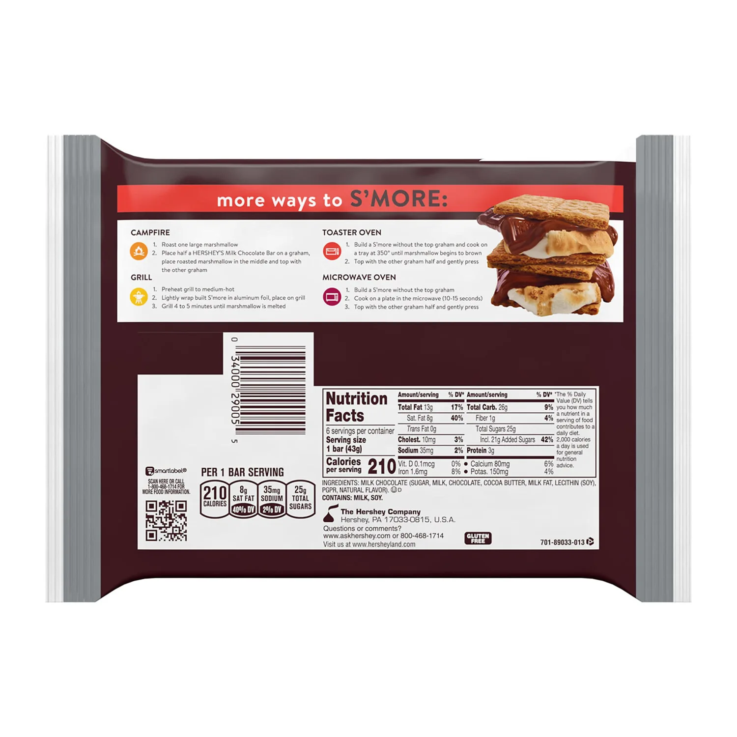 HERSHEY'S Milk Chocolate, Easter Candy Bars, 1.55 oz (6 Count) (Pack of 2)