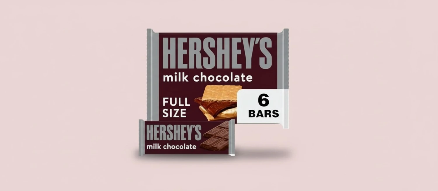 HERSHEY'S Milk Chocolate, Easter Candy Bars, 1.55 oz (6 Count) (Pack of 2)