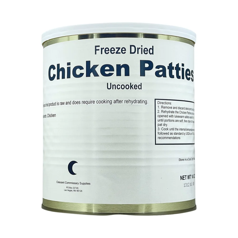Canned Meat. Dehydrated Canned Meat for Long Term Food Storage and Emergency Preparedness Kits. (Chicken Patties) with 25+ years shelf life