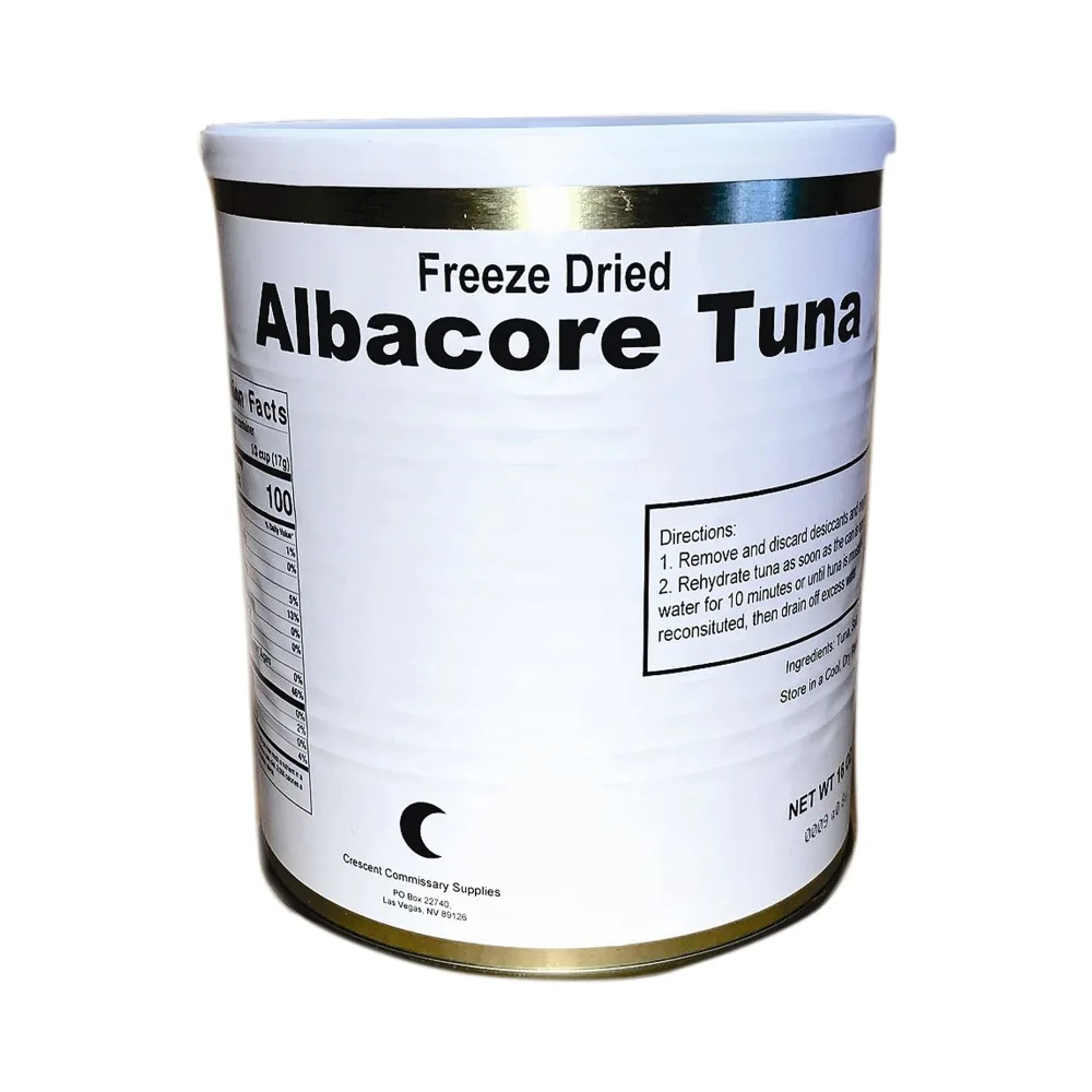 Freeze Dried Albacore Tuna Can | Jarred and Packed Emergency Food Supply | Hunting, Survival, Camping, Backpacking Long Term Food Storage 25+ years shelf life | Easy Prep Survival Food 10 Size Cans (Albacore Tuna)