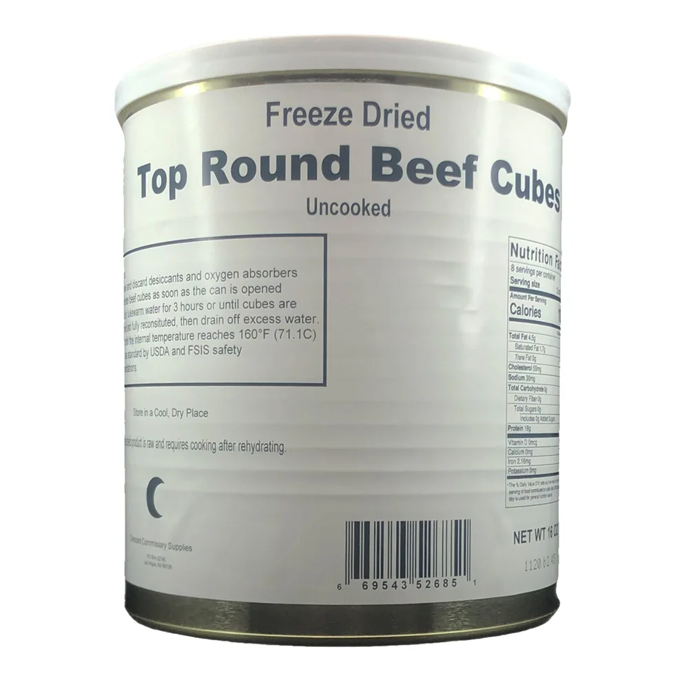 Military Surplus Freeze Dried Round Beef Cubes (01 can (16 Oz))