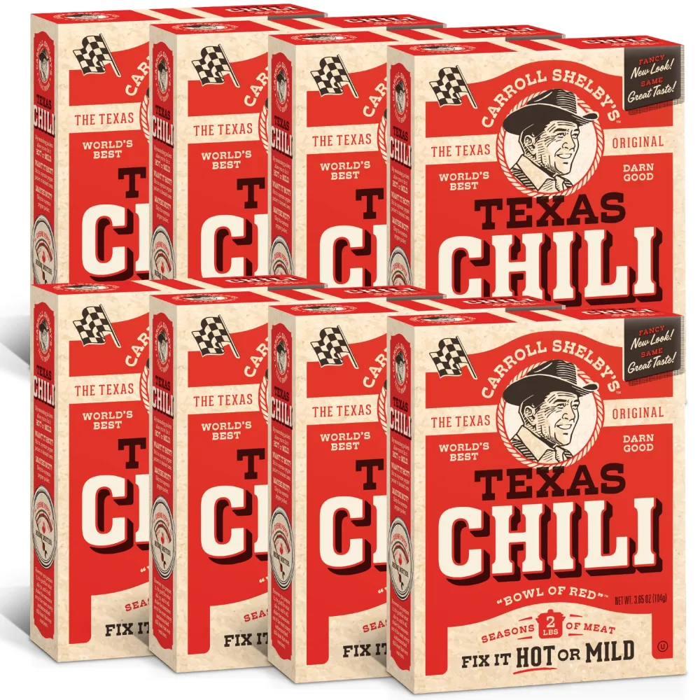 Carroll Shelby's Original Texas Brand Chili Kit 3.65oz Box (Pack of 8)