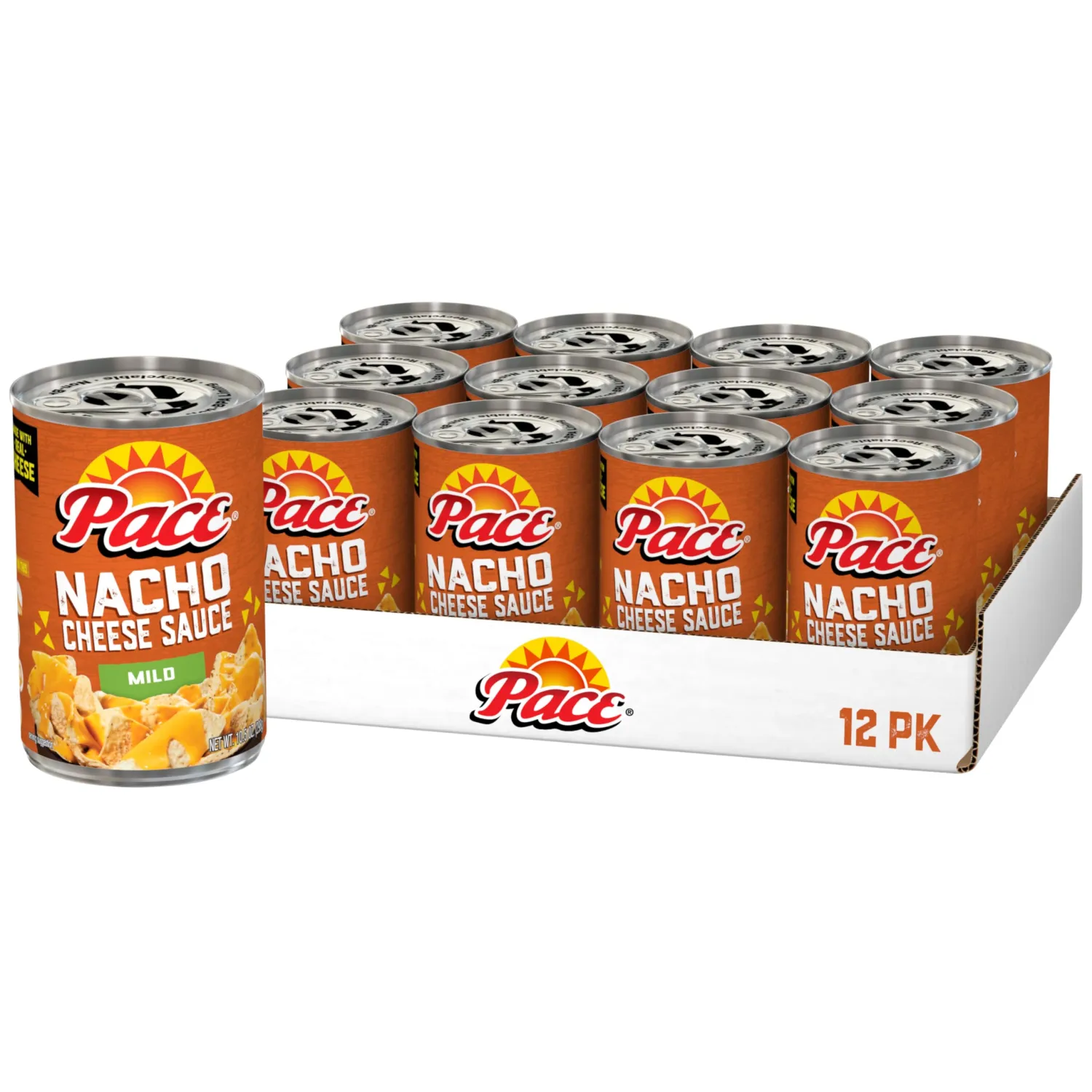 Pace Mild Nacho Cheese Sauce, 10.5 oz Can (12 Pack)