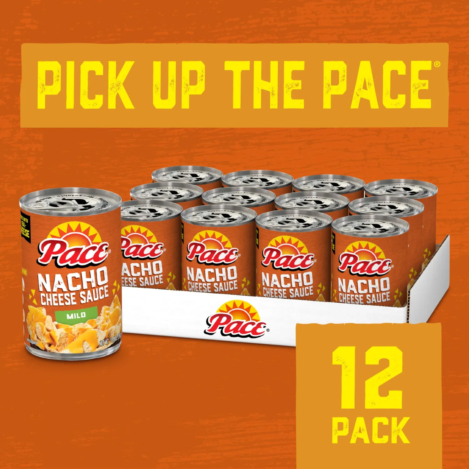 Pace Mild Nacho Cheese Sauce, 10.5 oz Can (12 Pack)