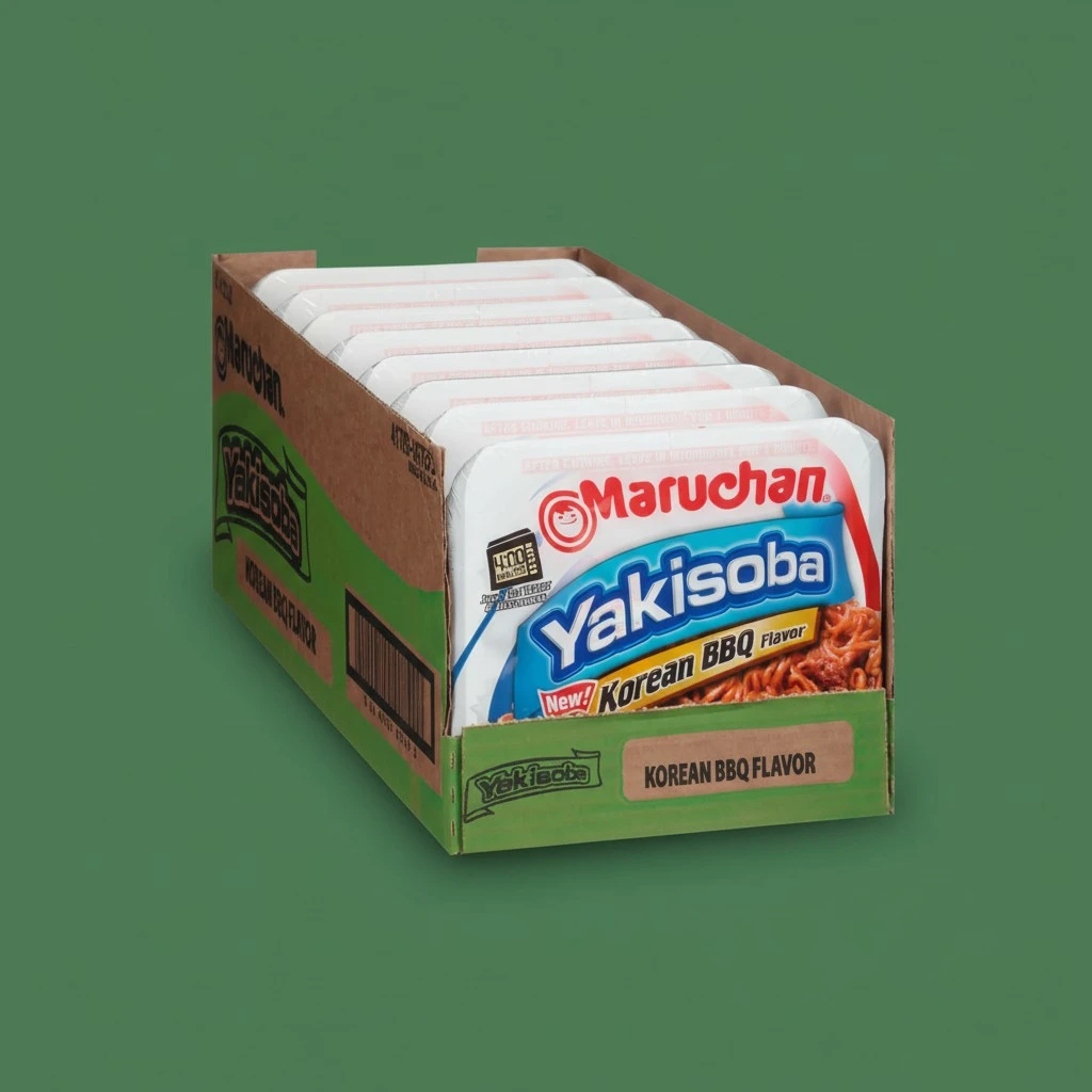 Maruchan Yakisoba Korean BBQ flavor, Japanese Instant Ramen Noodles, 4.12 Oz, 8 Count