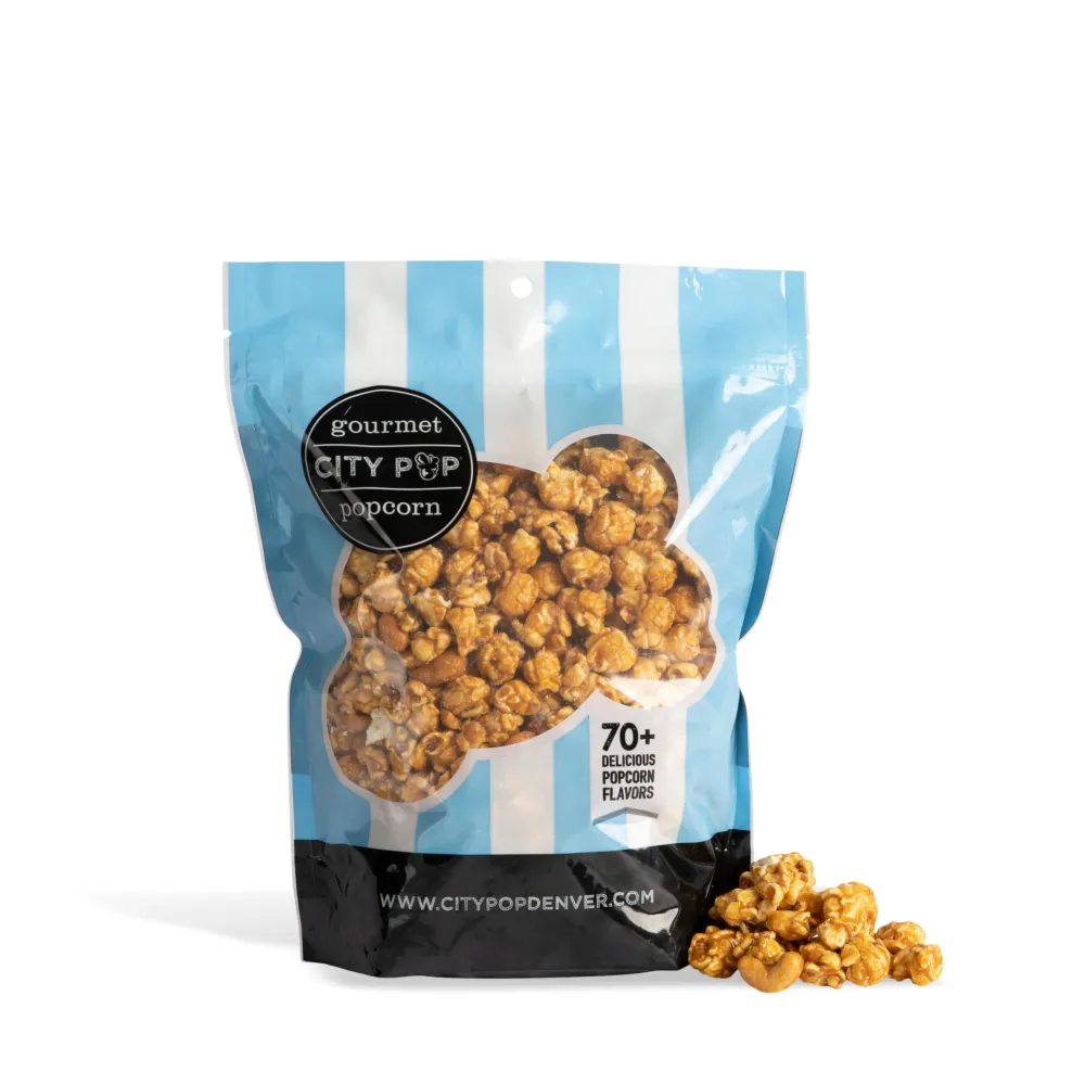 Caramel Cashew Gourmet Popcorn | 6 Cups Total | Made From Scratch, Made in USA, & GMO-Free | Great as a Snack, Gift, Thank You, & Movie Night - (15.92oz Total)