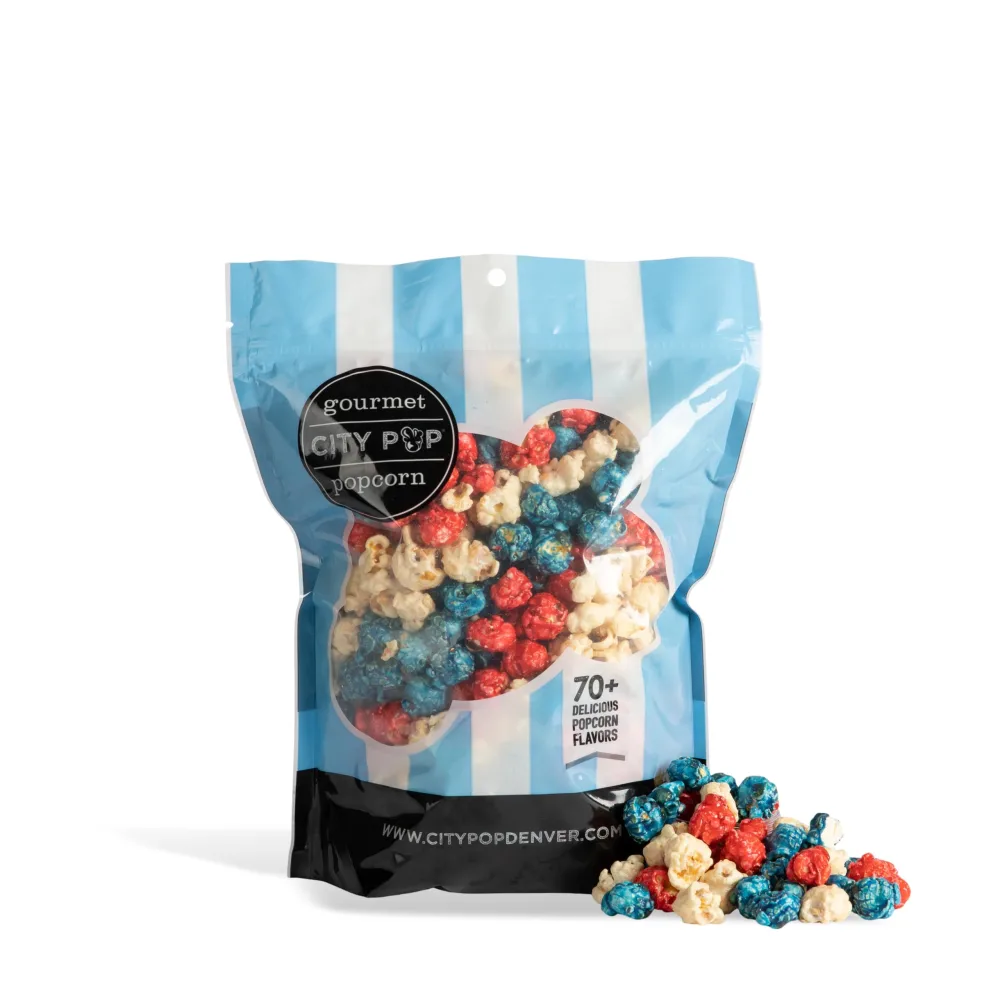 Patriot Mix Gourmet Popcorn | 6 Cups Total | Made From Scratch, Made in USA, & GMO-Free | Great as a Snack, Gift, Thank You, & Movie Night - (9.2oz Total)