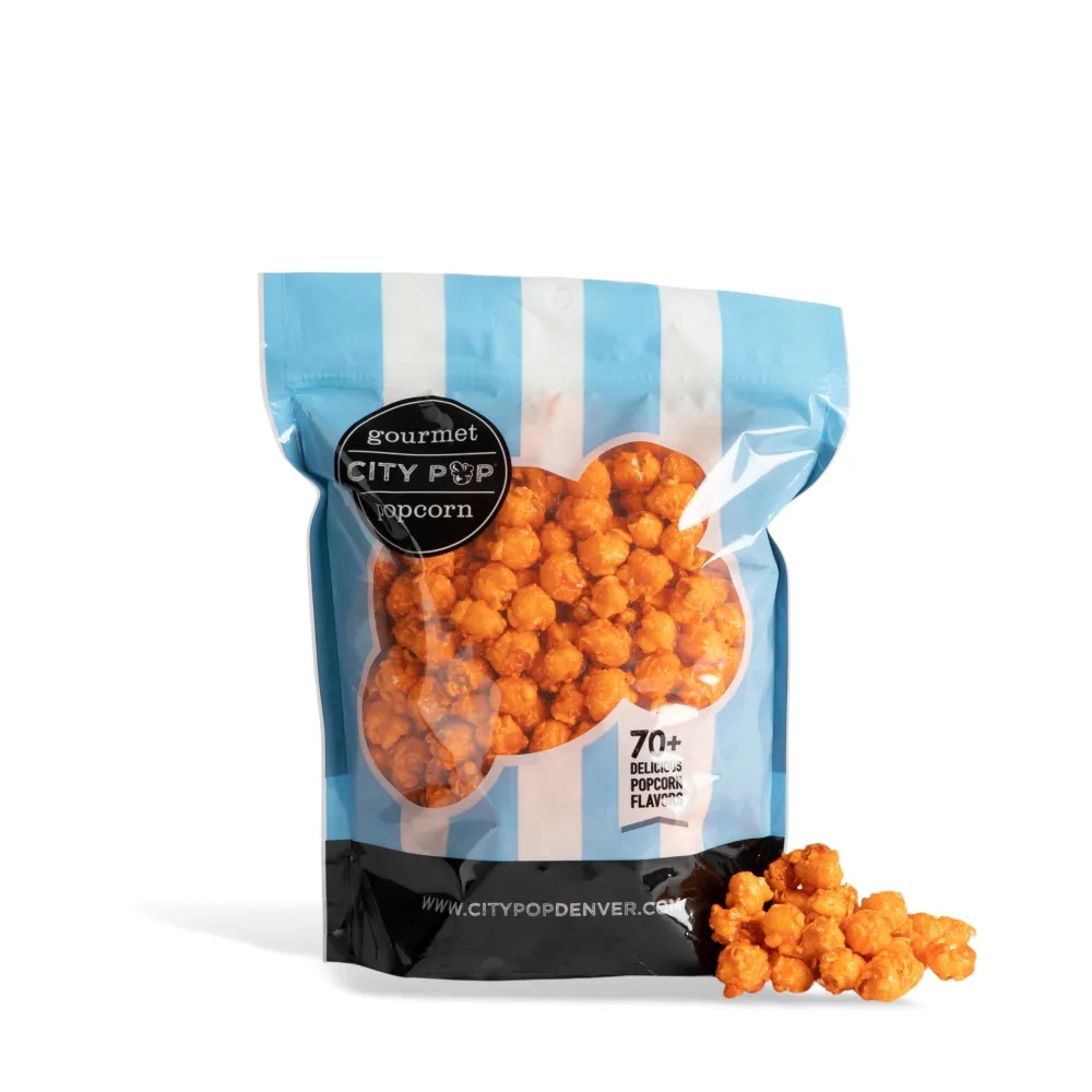 Orange Gourmet Popcorn | 6 Cups Total | Made From Scratch, Made in USA, & GMO-Free | Great as a Snack, Gift, Thank You, & Movie Night - (9.2oz Total)