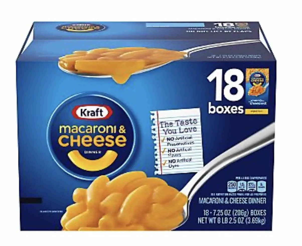 Kraft Original Flavor Macaroni & Cheese Dinner, 18 pk./7.25 oz.