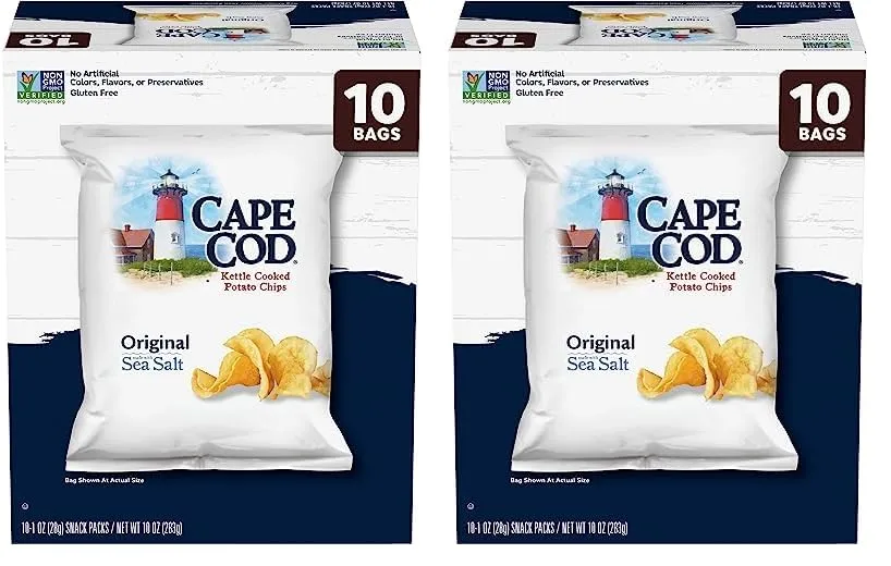 Cape Cod Potato Chips Original, 1 Oz, 10 Ct (Pack of 2)