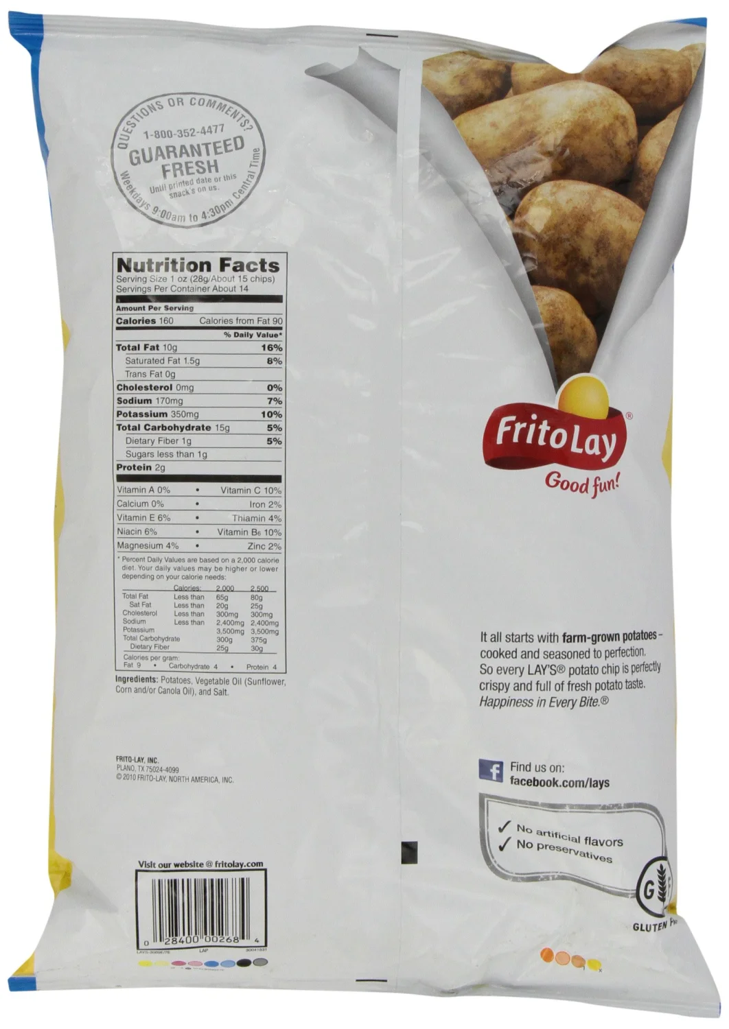 Lay's Potato Chips, Classic, 14.125 Ounce