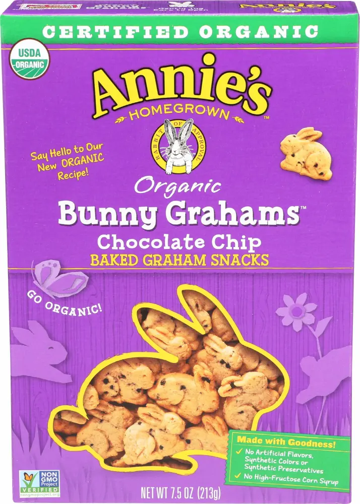 Annie's Homegrown, Chocolate Chip Bunny Grahams, 7.5 oz