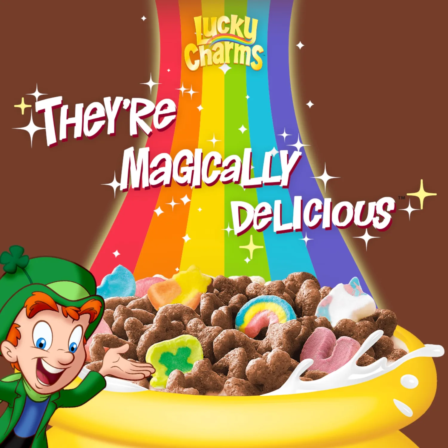 Chocolate Lucky Charms, Chocolate Flavored Cereal with Marshmallows, With Leprechaun Trap, Made With Whole Grain, 11 OZ
