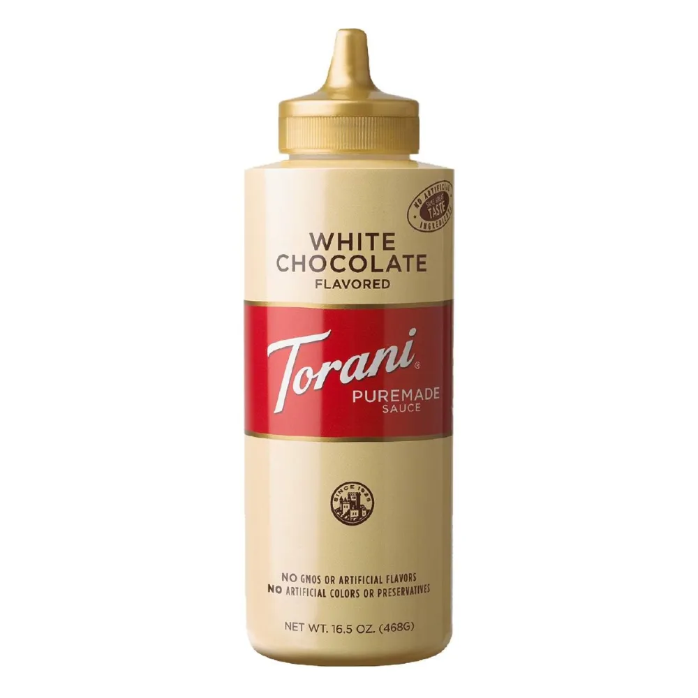 Torani White Chocolate Sauce 16.5 OZ (Pack of 4)