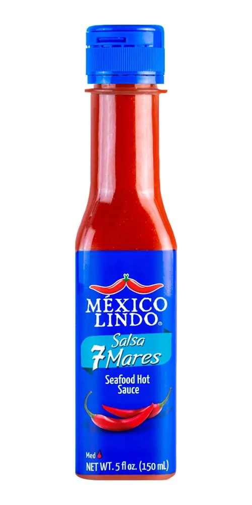 Mexico Lindo Hot Sauce Variety Pack | Includes One Red Habanero, One Green Habanero & One 7 Mares Hot Sauces | 5 Fl Oz Bottles (Pack of 3)