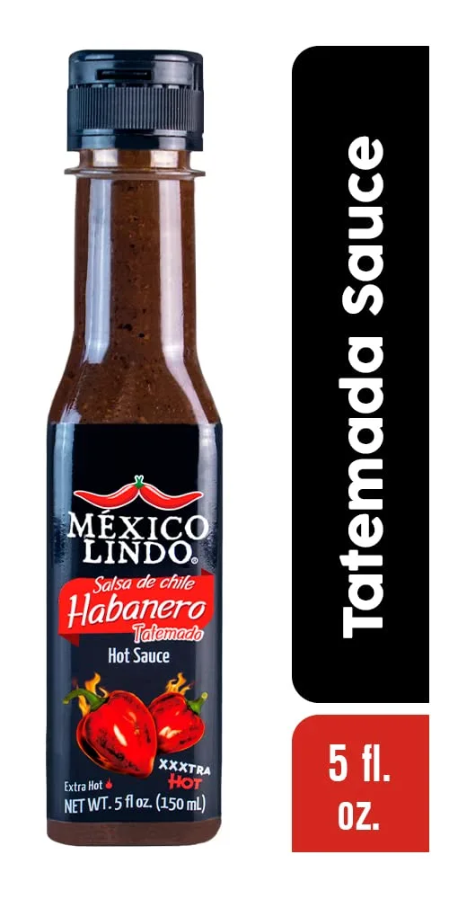 Mexico Lindo Habanero Hot Sauce Xxxtra Hot | 83,200 Scoville Level | Mix of Habanero, Tatemados & Spices | Perfect for Quesadillas, Soups & Nachos | 5 Fl Oz Bottles (Pack of 3)