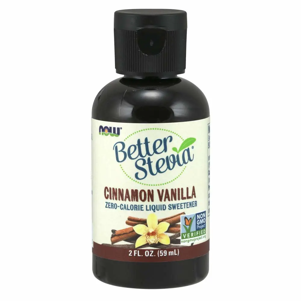 NOW Foods, Better Stevia, Liquid Zero-Calorie Sweetener, Cinnamon Vanilla Flavor, Certified Non-GMO, 2 Fl Oz