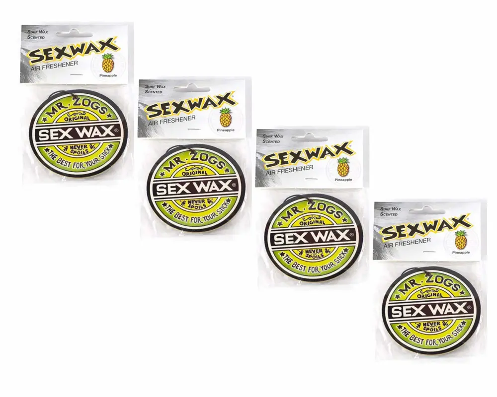 Sex Wax Mr. Zoggs AIR FRESHENER 3" Logo Green 4-Pack Pineapple