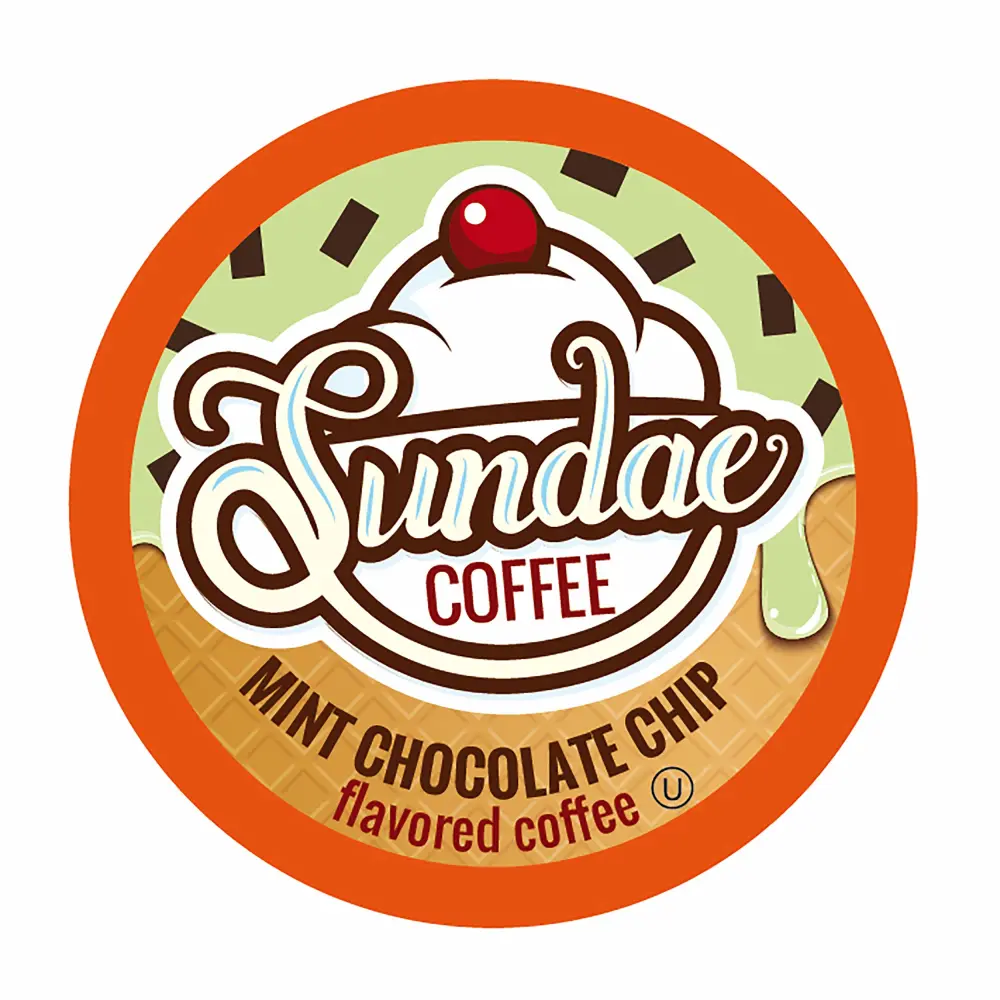 Sundae Ice Cream Flavored Coffee Pods, Compatible with 2.0 Keurig K-Cup Brewer, (Mint Chocolate Chip) 48 Count