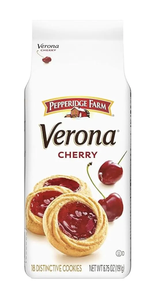 Pepperidges Farms Verona Cherry Thumbprint Cookies, 6.75 oz. Bag w/JS REDHOK DEALZ Sticker