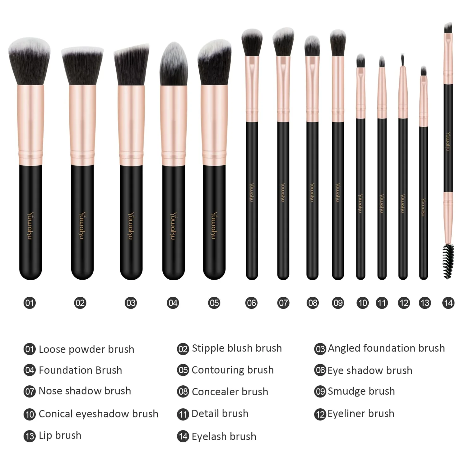 Makeup Brushes, Makeup Kit 14PCS, Make up Brushes Set Black for Makeup