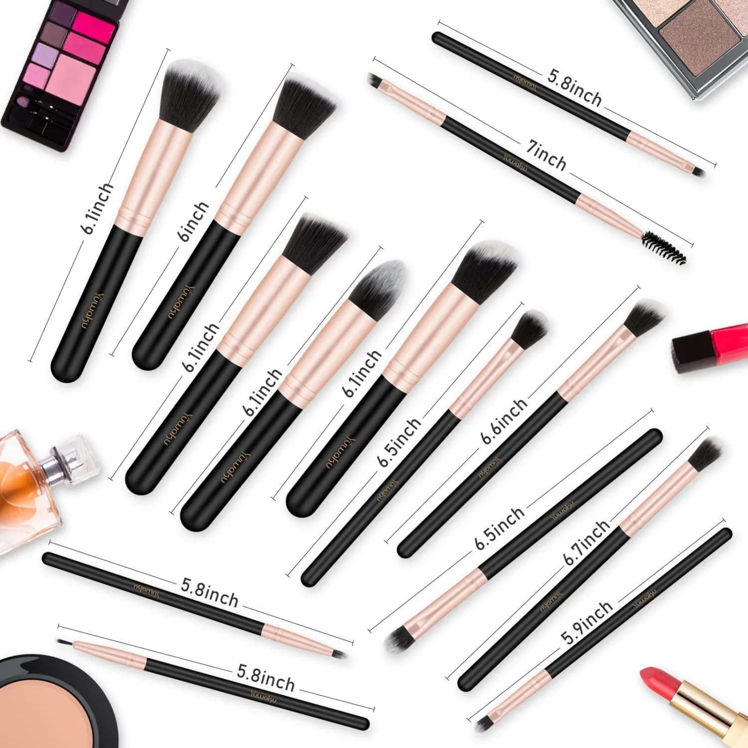 Makeup Brushes, Makeup Kit 14PCS, Make up Brushes Set Black for Makeup