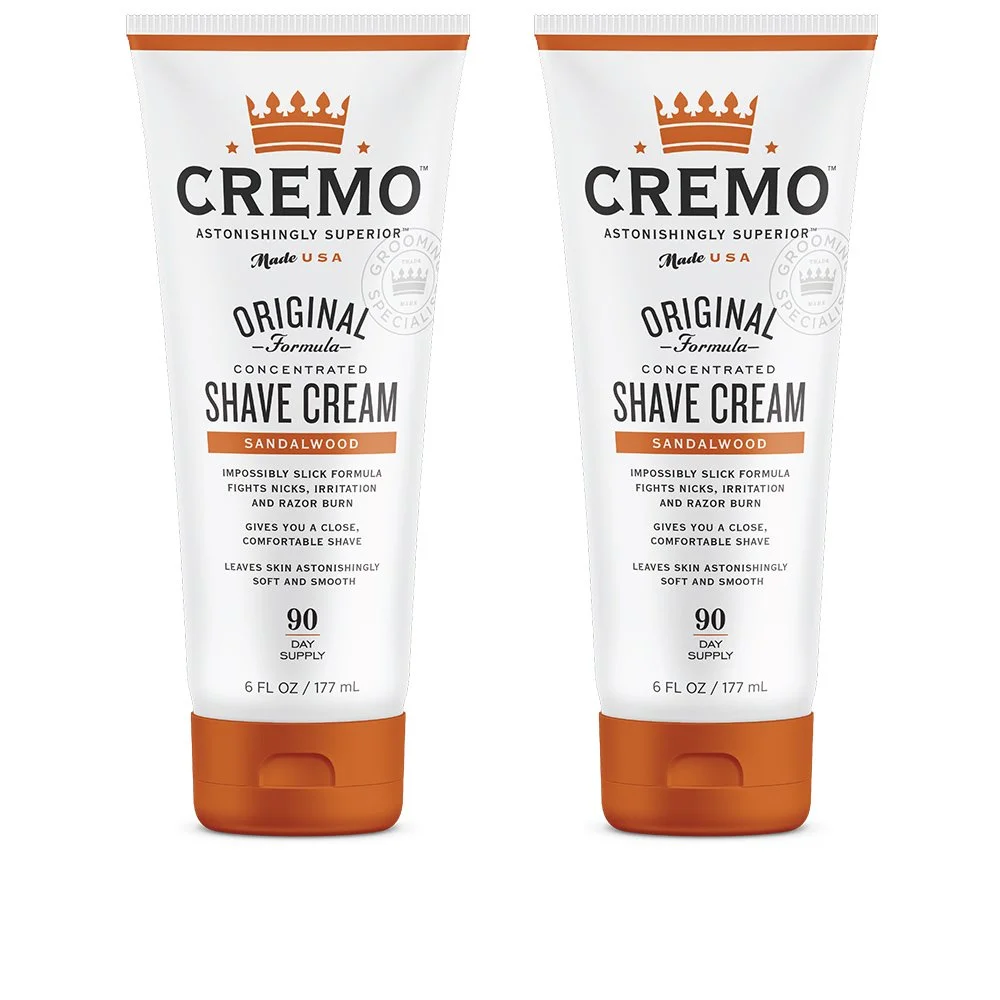 Cremo Barber Grade Sandalwood Shave Cream, Astonishingly Superior Ultra-Slick Shaving Cream Fights Nicks, Cuts And Razor Burn, 6 Fl Oz (2 Pack)