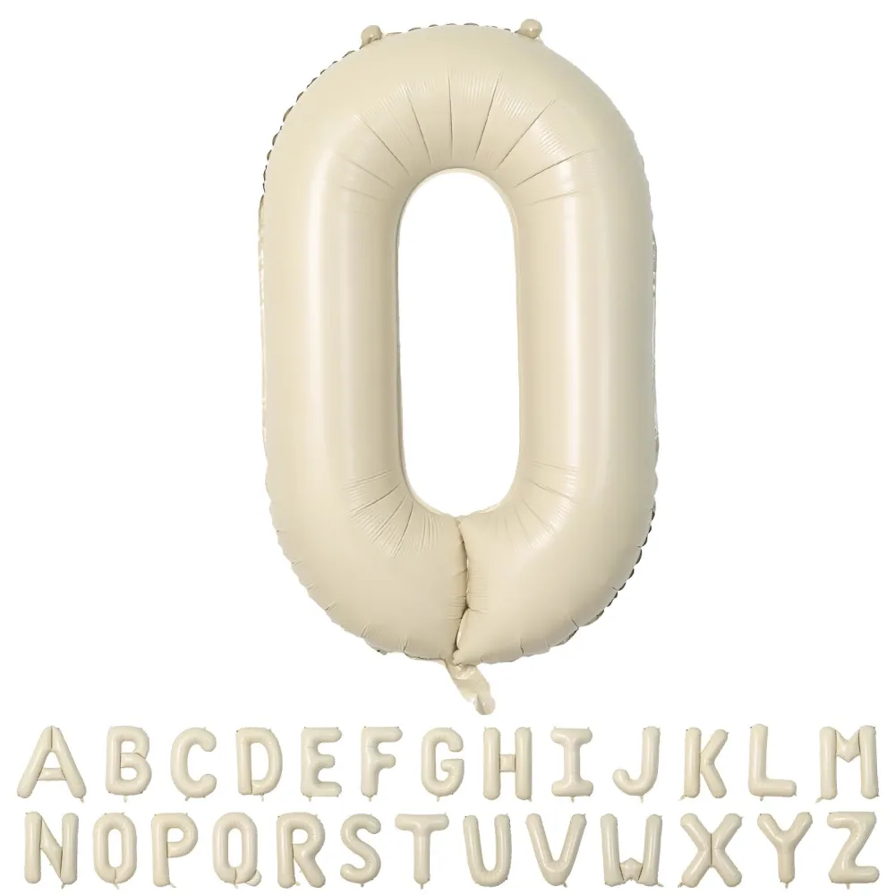 40 Inch Cream Letter Balloons, Large O Letter Balloons Foil Helium Balloons, Mylar Big Single Alphabet O Balloons, Cream Balloon Letters for Birthday Party Decorations Wedding Anniversary Supplies