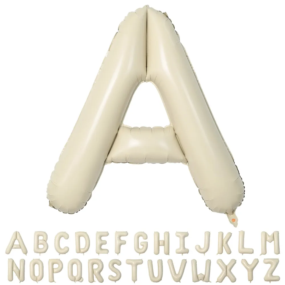 40 Inch Cream Letter Balloons, Large A Letter Balloons Foil Helium Balloons, Mylar Big Single Alphabet A Balloons, Cream Balloon Letters for Birthday Party Decorations Wedding Anniversary Supplies