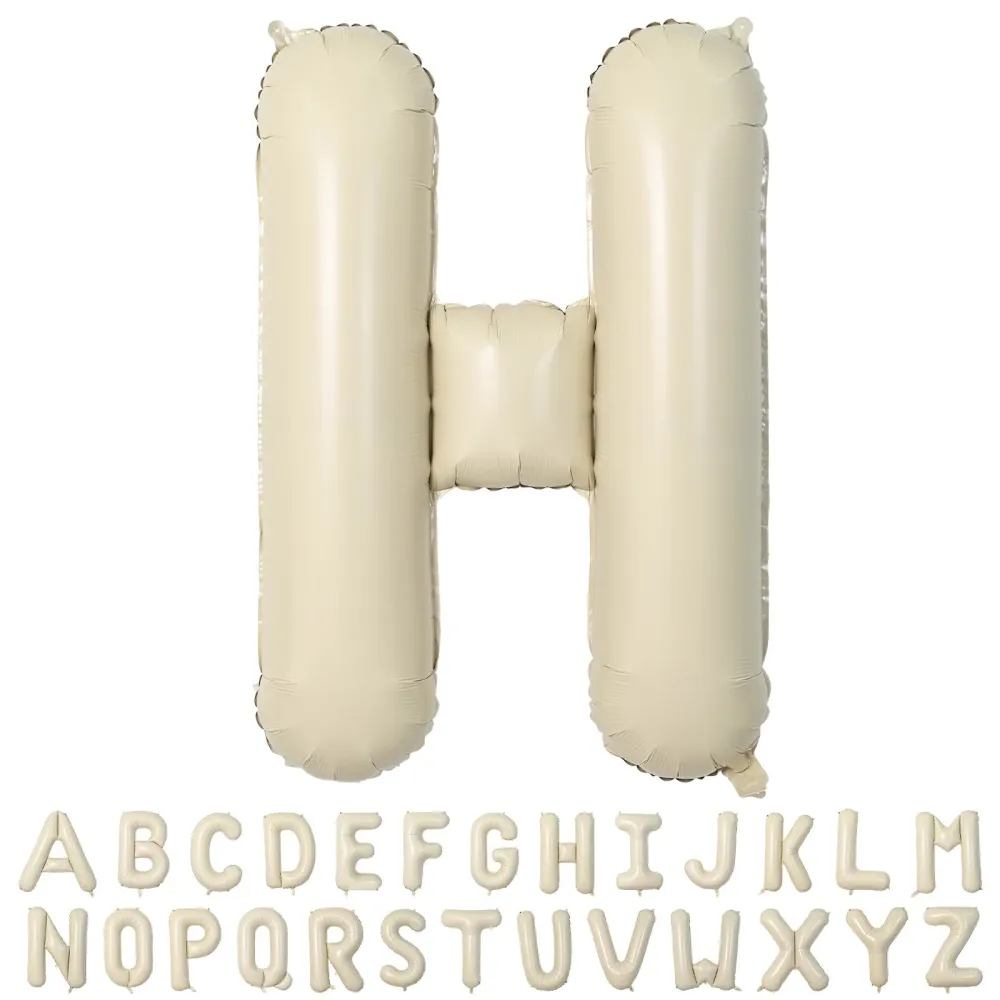 40 Inch Cream Letter Balloons, Large H Letter Balloons Foil Helium Balloons, Mylar Big Single Alphabet H Balloons, Cream Balloon Letters for Birthday Party Decorations Wedding Anniversary Supplies