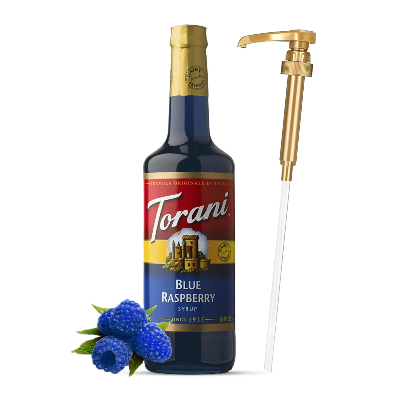 Blue Raspberry Syrup for Coffee 25.4 Ounces Coffee Syrups and Flavors with Jimoco Pump Syrup Dispenser