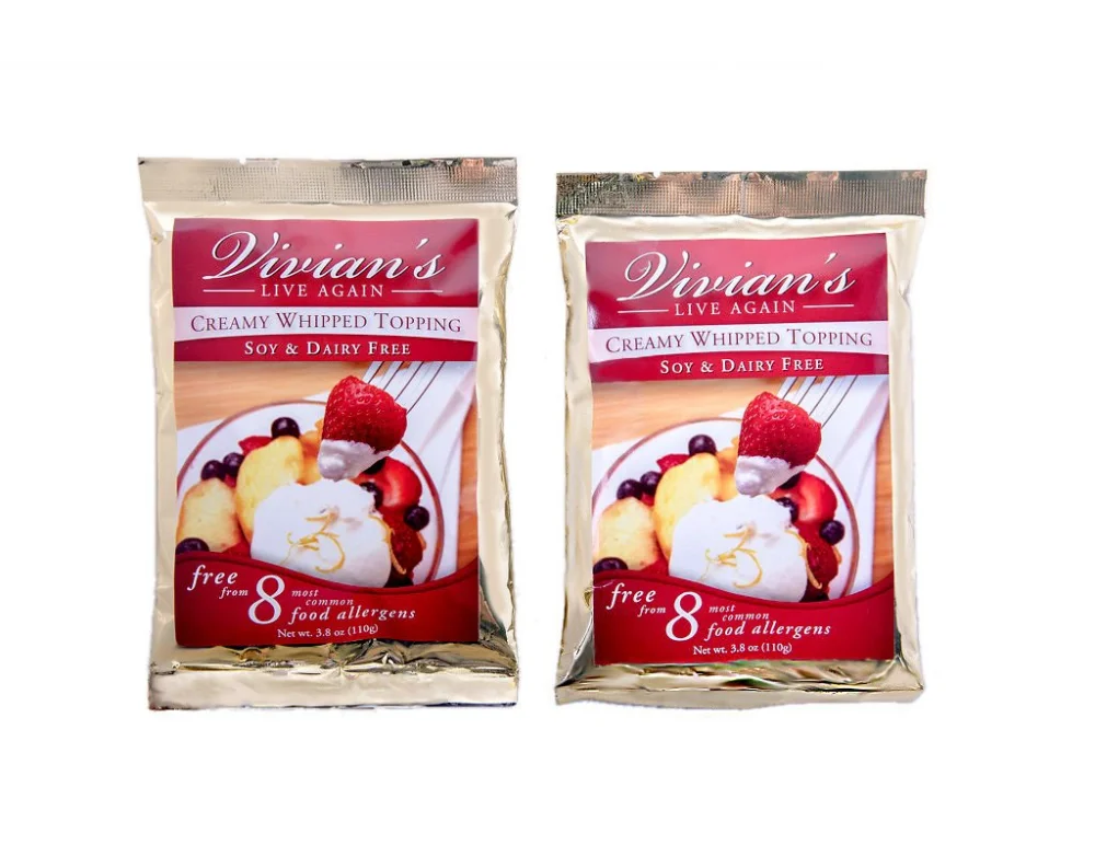 Vivian's Live Again Vegan Whipped Cream Replacement Mix-Dairy Free- Gluten Free - 2 Pack