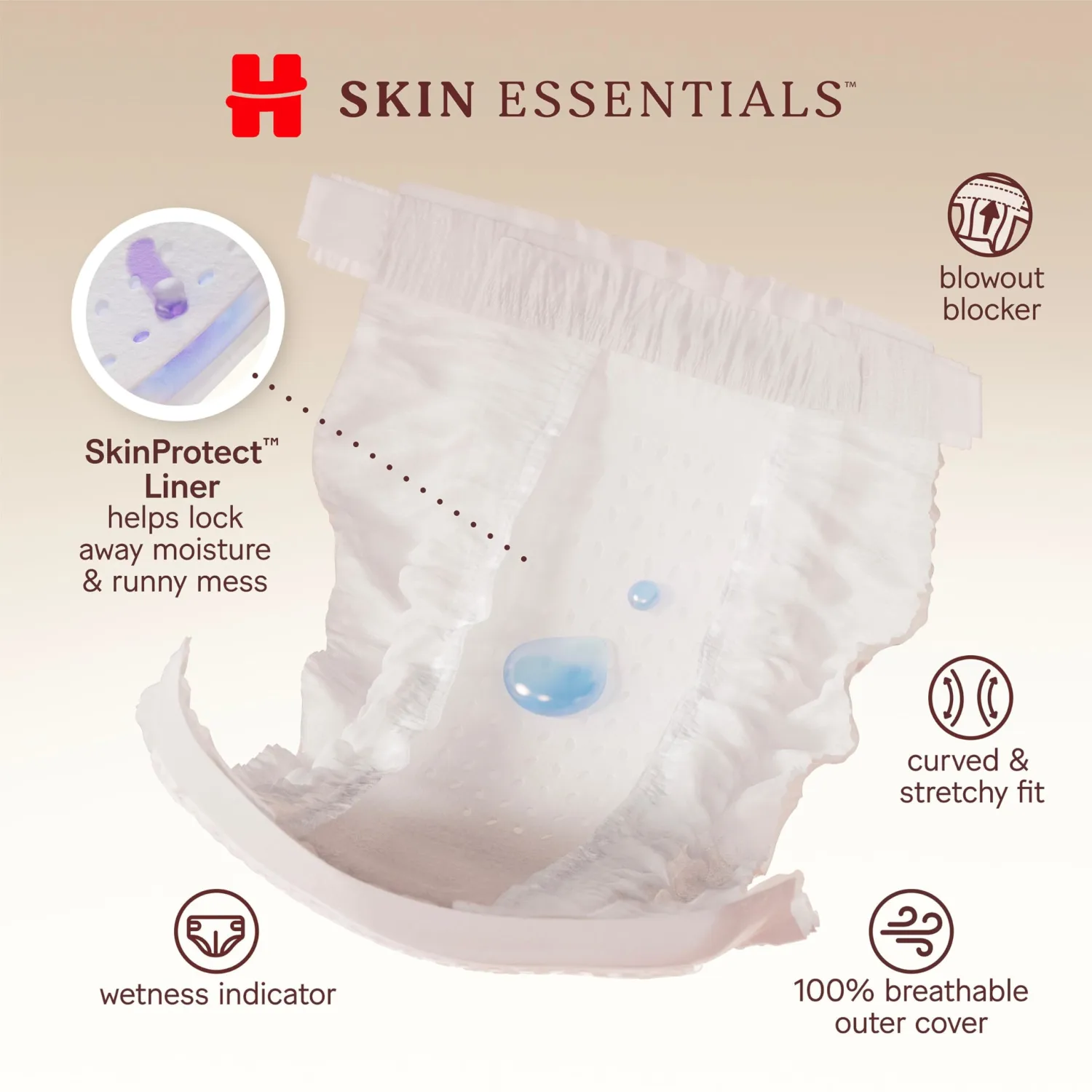 Huggies Size 1 Diapers, Skin Essentials Baby Diapers, Size 1 (8-14 lbs), 32 Count