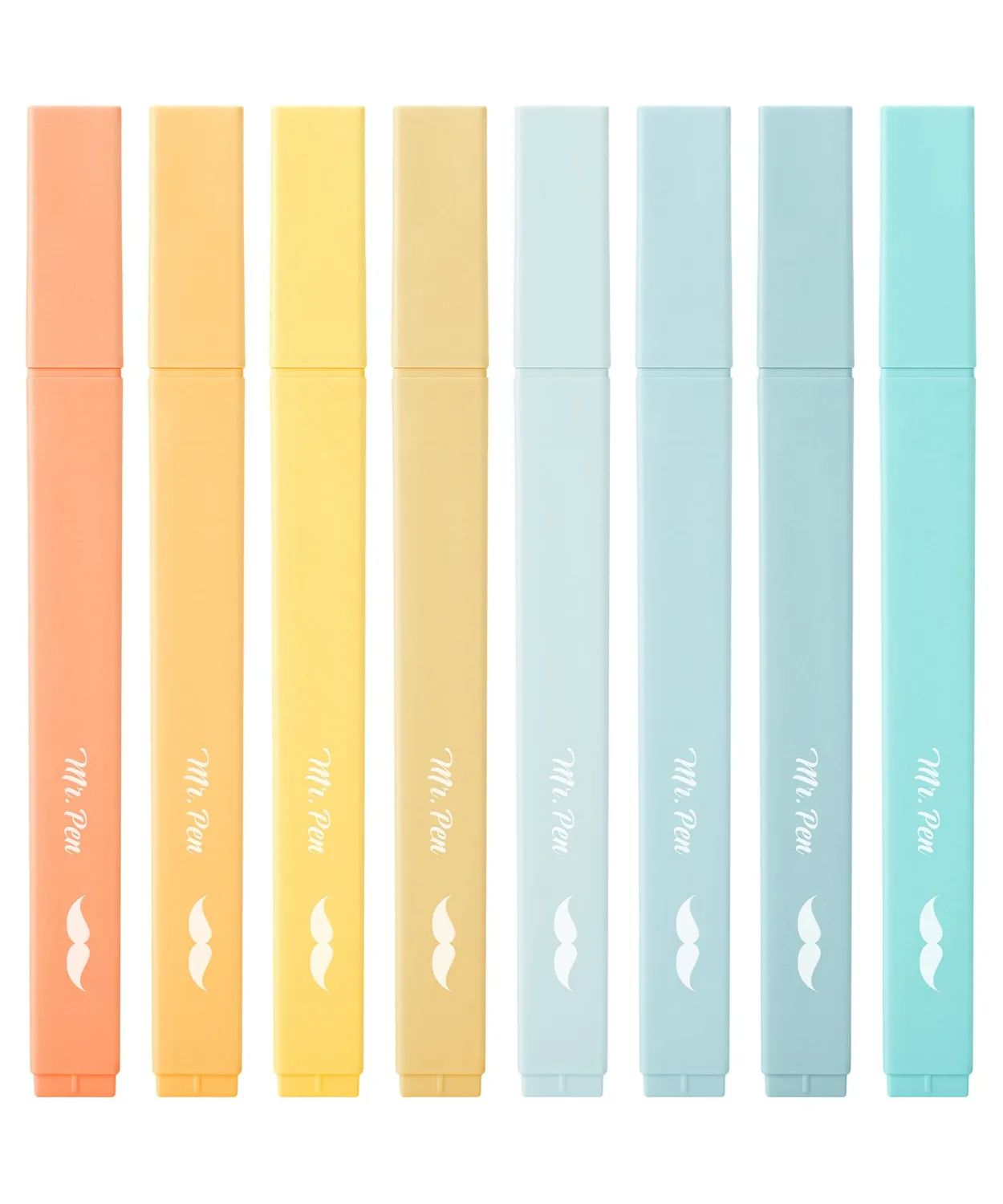 Mr. Pen- Aesthetic Highlighters, 8 pcs, Chisel Tip, Pastel Colors, Cute Highlighters Assorted Colors, Bible Highlighters and Pens No Bleed, No Bleed Highlighters for Bible Pages No Bleed
