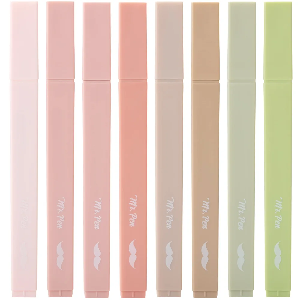 Mr. Pen- Aesthetic Highlighters, 8 pcs, Chisel Tip, Boho Colors, No Bleed Bible Highlighter Pastel, Assorted Colors, Cute