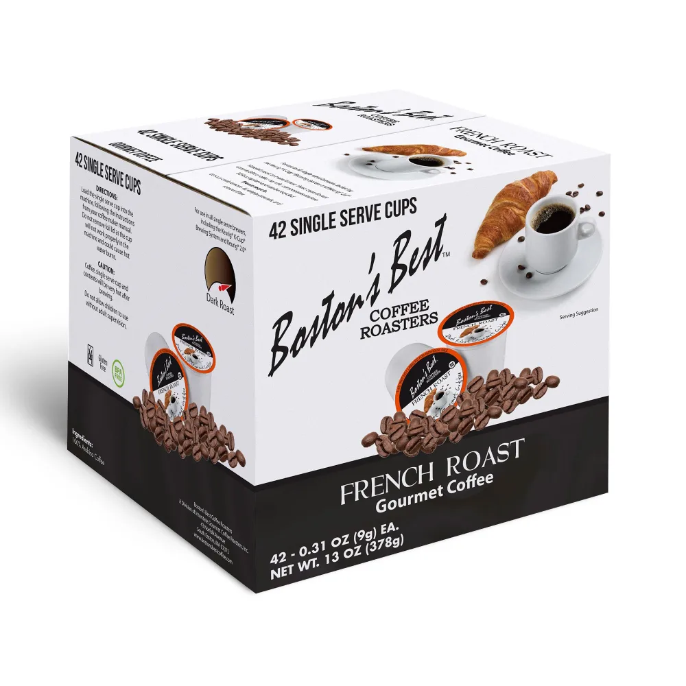 Boston’s Best Coffee - Rich & Bold French Roast Gourmet Coffee, Delectable Dark Roast Coffee, Compatible with Keurig® Coffee Maker, 1 Count (42 Single Serve Cups)