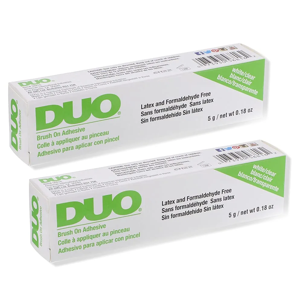 Duo Brush-On Strip Lash Adhesive Clear with Vitamins A, C & E, Clear, 0.18 oz, 2-Packs