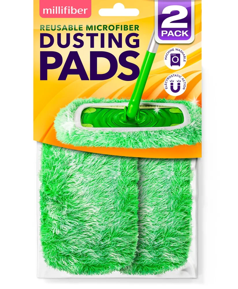 Heavy Duty Duster Refills for Swiffer Sweeper Mop (2 Pack) - Reusable Dry Sweeping Pads (Mop is Not Included)