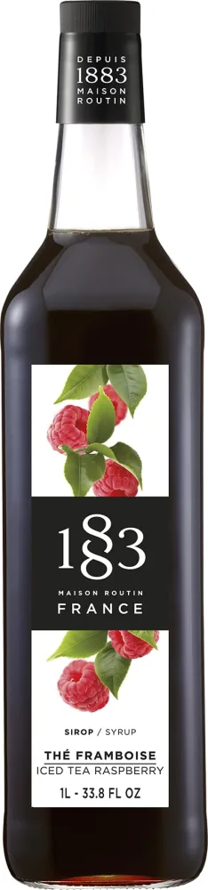 1883 Iced Tea Raspberry Syrup - Flavored Syrup for Coffee, Cocktails, and Iced Beverages - Made in France | Premium Glass Bottle 1 Liter