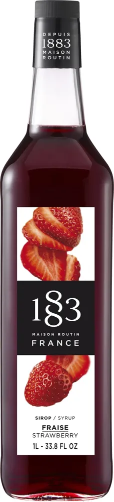 1883 Strawberry Syrup - Flavored Syrup for Coffee, Cocktails, and Iced Beverages - Made in France | Premium Glass Bottle 1 Liter