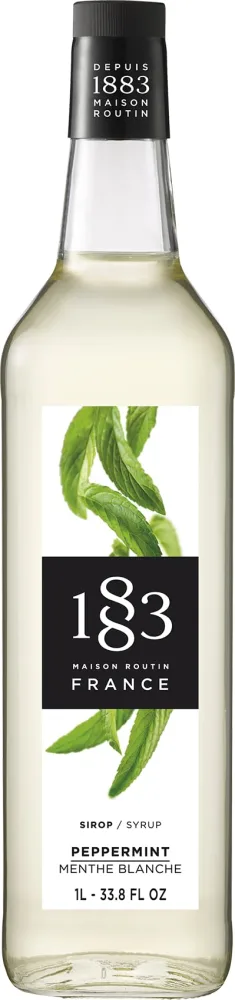 1883 Peppermint Syrup - Flavored Syrup for Coffee, Cocktails, and Iced Beverages - Made in France | Premium Glass Bottle 1 Liter