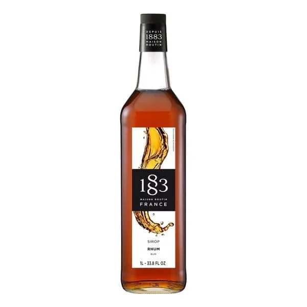 1883 Rum Syrup - Flavored Syrup for Coffee, Cocktails, and Iced Beverages - Made in France | Premium Glass Bottle 1 Liter