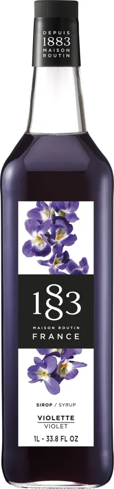 1883 Violet Syrup - Flavored Syrup for Coffee, Cocktails, and Iced Beverages - Made in France | Premium Glass Bottle 1 Liter