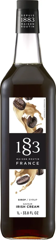 1883 Irish Cream Syrup - Flavored Syrup for Coffee, Cocktails, and Iced Beverages - Made in France | Premium Glass Bottle 1 Liter