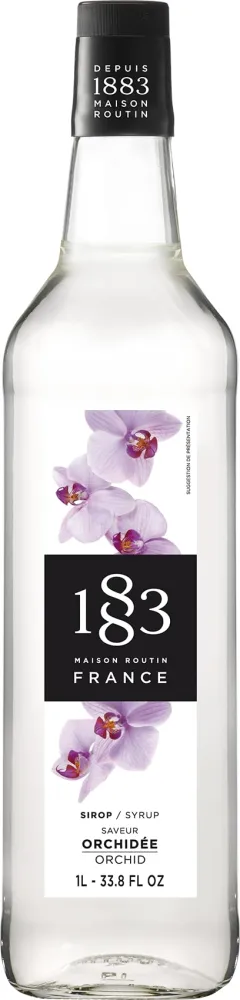 1883 Orchid Syrup - Flavored Syrup for Coffee, Cocktails, and Iced Beverages - Made in France | Premium Glass Bottle 1 Liter