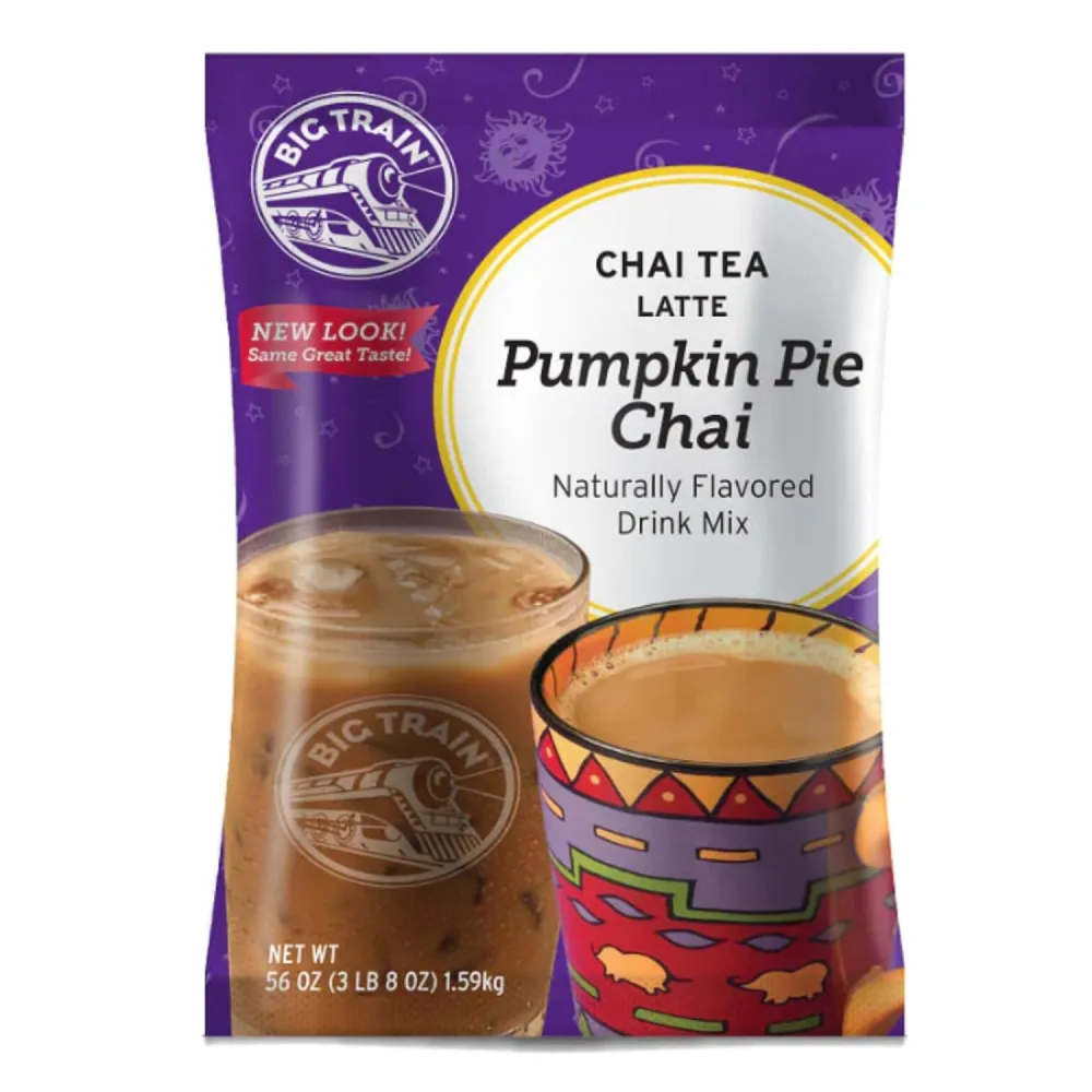 Big Train Pumpkin Pie Chai Tea Latte Beverage Mix, 3.5 Pound (Pack of 4)