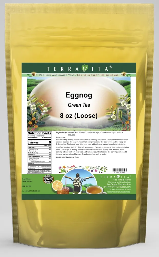 Eggnog Green Tea (Loose) (8 oz, ZIN: 532189)