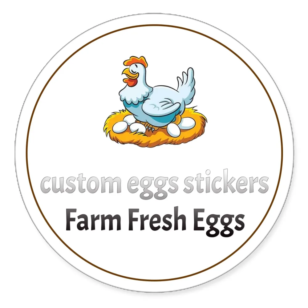 Hookahsun 2，2.5，3，3.5，4Inch Custom Carton Stickers Labels for Chicken, Personalized Chicken Egg Carton Packaging Sticker Label (12)